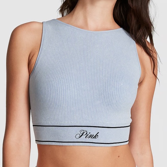 VS PINK Seamless High-neck Bra S-DD - Picture 2 of 6